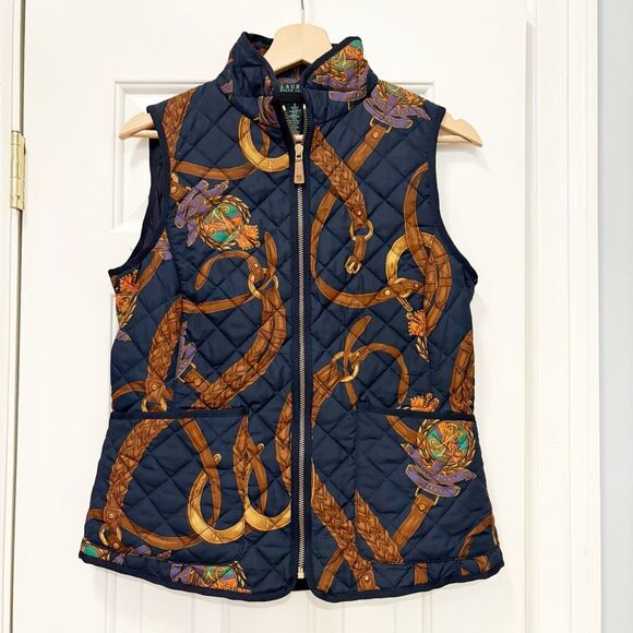 Ralph Lauren Women’s Size Small Quilted Vest Equestrian Horse - Picture 1 of 6